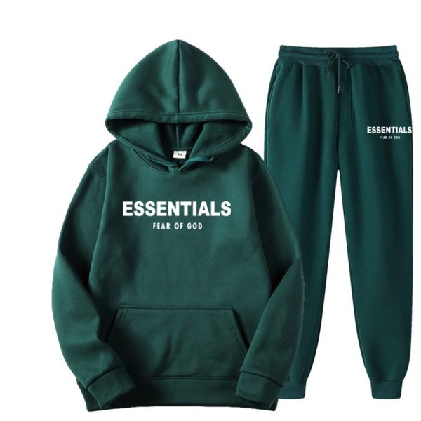Fear of God Essentials Hoodie Green Tracksuit